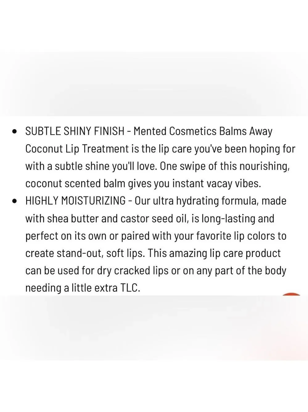 New/Sealed Mented Balms Away Coconut Lip Treatment